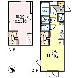 LAPiS目黒本町 1LDKの間取図画像