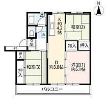 UR立川幸町  ｜ 東京都立川市幸町4丁目（賃貸マンション3DK・4階・56.65㎡） その2