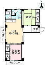 UR百草  ｜ 東京都日野市百草（賃貸マンション2LDK・6階・59.84㎡） その2