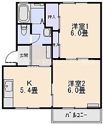 コーポエスアイ 2Kの間取図画像