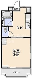 ハイマートツヴァイ 1DKの間取図画像