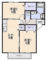 ソレジオA 2DKの間取図画像