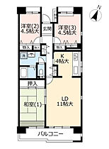 UR港北ニュータウンコンフォール東山田  ｜ 神奈川県横浜市都筑区東山田4丁目（賃貸マンション3LDK・4階・75.17㎡） その2