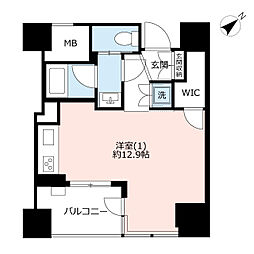横浜ヴェールタワー 1Kの間取図画像