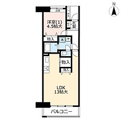 UR都市機構サンヴァリエ日吉9号棟 1LDKの間取図画像