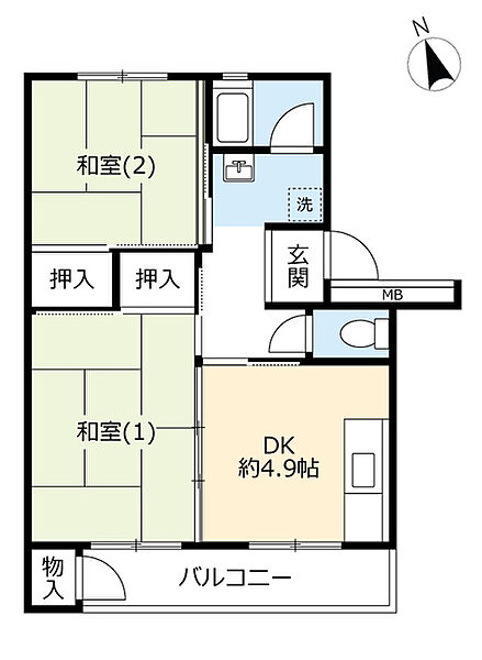 UR下大槻 ｜神奈川県秦野市下大槻(賃貸マンション2DK・4階・43.56㎡)の写真 その1