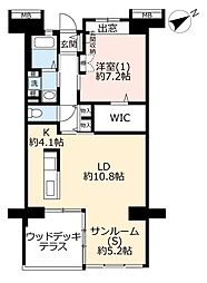 UR都市機構コンフォール茅ヶ崎浜見平14-3号棟 1LDKの間取図画像