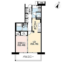 UR都市機構コンフォール藤沢C-3号棟 1LDKの間取図画像