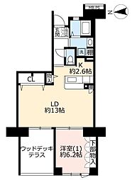 UR都市機構コンフォール茅ヶ崎浜見平14-3号棟 1LDKの間取図画像