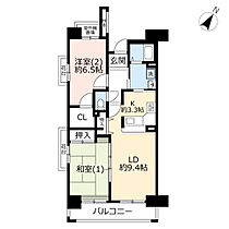 URサンラフレ百合ヶ丘  ｜ 神奈川県川崎市麻生区百合丘2丁目（賃貸マンション2LDK・2階・65.04㎡） その2