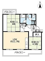 UR金沢シーサイドタウン並木一丁目第二  ｜ 神奈川県横浜市金沢区並木1丁目（賃貸マンション2LDK・3階・66.68㎡） その2