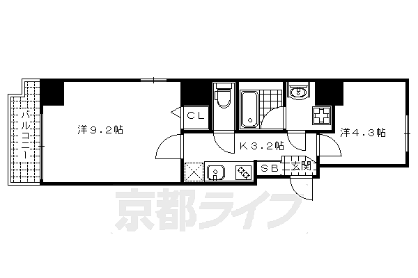 京都府京都市中京区西ノ京上合町(賃貸マンション1DK・1階・31.47㎡)の写真 その2