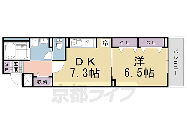 プレッソ・ロートIII 301｜京都府京都市伏見区横大路天王後(賃貸アパート1DK・3階・37.77㎡)の写真 その2