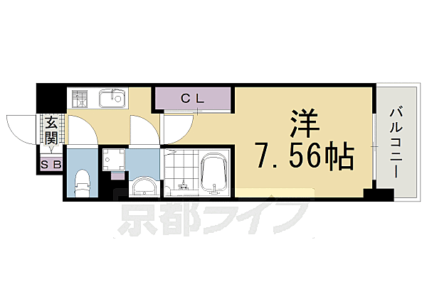 ＴＨＥ　ＧＡＲＮＥＴ　ＳＵＩＴＥ　ＲＥＳＩＤＥＮＣＥ　西七条 602｜京都府京都市下京区西七条北西野町(賃貸マンション1R・6階・24.30㎡)の写真 その2