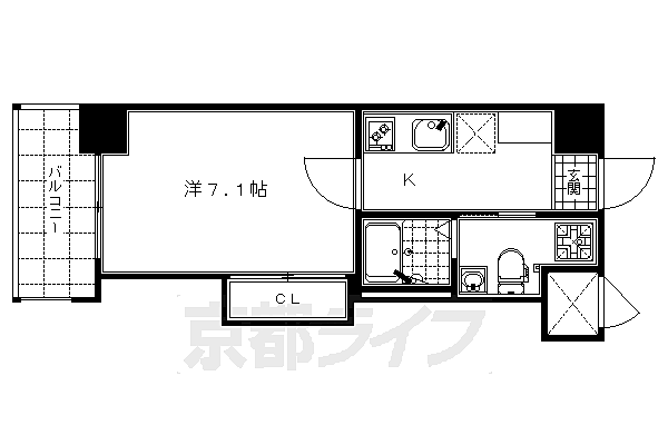 ＨＦ四条河原町レジデンス 402｜京都府京都市下京区中之町(賃貸マンション1K・4階・25.26㎡)の写真 その2