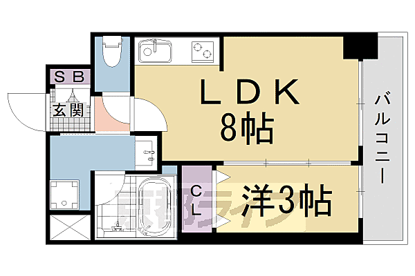 ピーノ京都西大路 402｜京都府京都市南区吉祥院中島町(賃貸マンション1LDK・4階・28.08㎡)の写真 その2