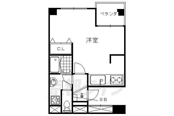 京都友禅文化会館 455｜京都府京都市右京区西京極豆田町(賃貸マンション1K・4階・25.71㎡)の写真 その2