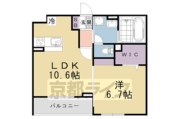 ハレレア 205｜京都府京都市伏見区羽束師菱川町(賃貸アパート1LDK・2階・40.93㎡)の写真 その2