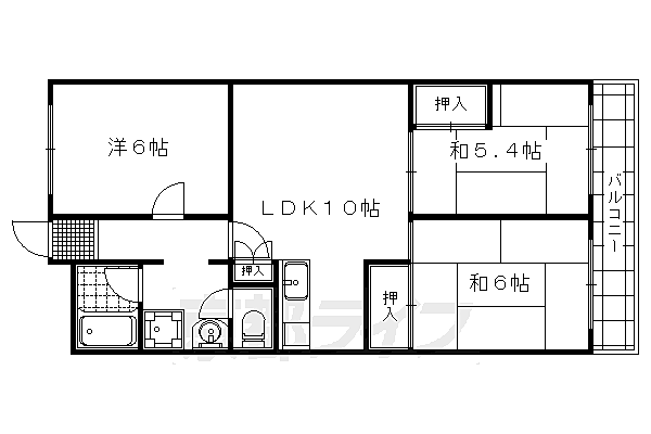 グランドール西大路 1005｜京都府京都市下京区西七条掛越町(賃貸マンション3LDK・10階・60.00㎡)の写真 その2