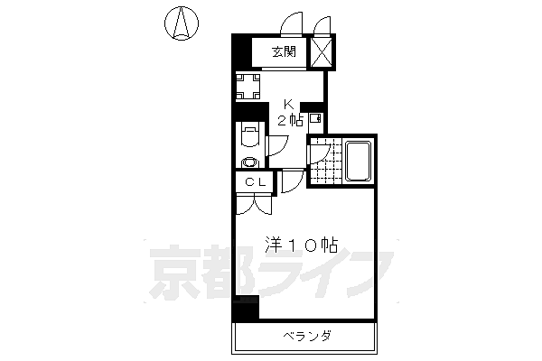 サンシティ四条西洞院 402｜京都府京都市下京区傘鉾町(賃貸マンション1K・4階・28.08㎡)の写真 その2