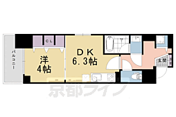 ベラジオ京都梅小路 4階1DKの間取り
