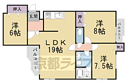京都地下鉄東西線 京都市役所前駅 徒歩4分の賃貸マンション 4階3LDKの間取り