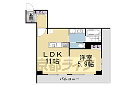 京都市営烏丸線 丸太町駅 徒歩1分の賃貸マンション 5階1LDKの間取り