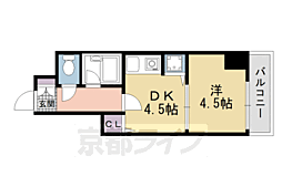 ライオンズマンション五条大宮第2 1階1DKの間取り