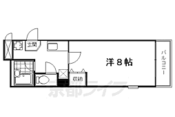 エトワール四条 4階1Kの間取り