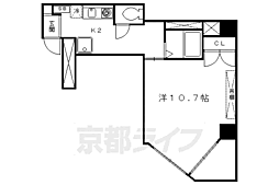 エスポワール京都 1Kの間取図画像
