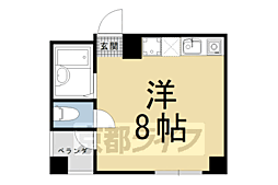 JR山陰本線 太秦駅 徒歩7分の賃貸マンション 3階1Kの間取り
