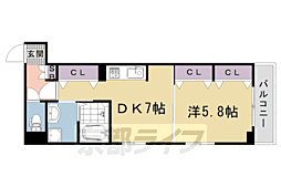 阪急嵐山線 松尾大社駅 徒歩22分の賃貸アパート 3階1DKの間取り