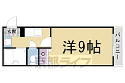 JR山陰本線 嵯峨嵐山駅 徒歩3分の賃貸マンション 3階1Kの間取り