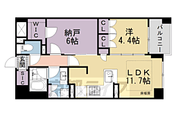 ラシュレ京都西大路 1SLDKの間取図画像