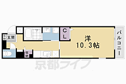 ベルフラン祥鳥橋 1Kの間取図画像