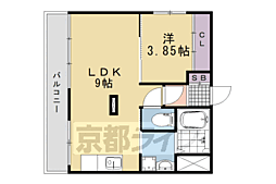 Clair京都桂川 1LDKの間取図画像