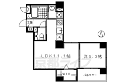 ベラジオ京都烏丸十条 1LDKの間取図画像