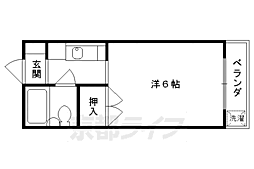 ワタルハイツ 1Kの間取図画像