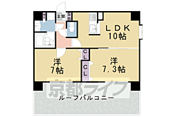 ライジングコート京都西院フロンティア2 2LDKの間取図画像