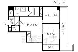 ウェルネス桃山 2LDKの間取図画像