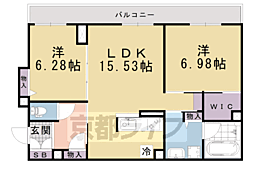 シャーメゾン京都桃山 2LDKの間取図画像