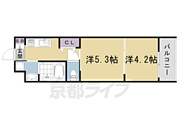 MJC京都丹波口 2Kの間取図画像