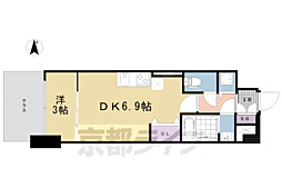 ザガーネットミレニアム京都九条烏丸 1DKの間取図画像