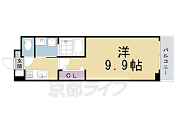 フランあおい 1Kの間取図画像