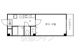 ボヌール深草 1Kの間取図画像
