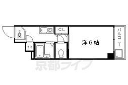 ロマネスク京都丹波口 1Kの間取図画像