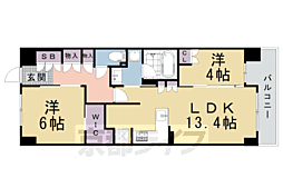 ファインレジデンス京都五条通 2LDKの間取図画像