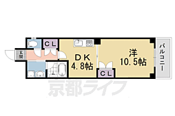 ベラジオ富小路 1DKの間取図画像