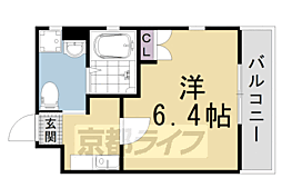 ドーリアNEXT西院 1Kの間取図画像