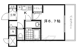 アドバンス京都ソナーレ 1Kの間取図画像
